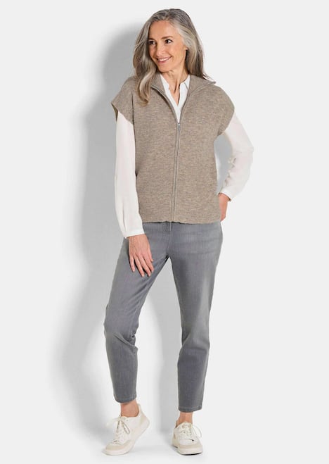 GOLDNER Tricot vest Tricot vest met ritssluiting