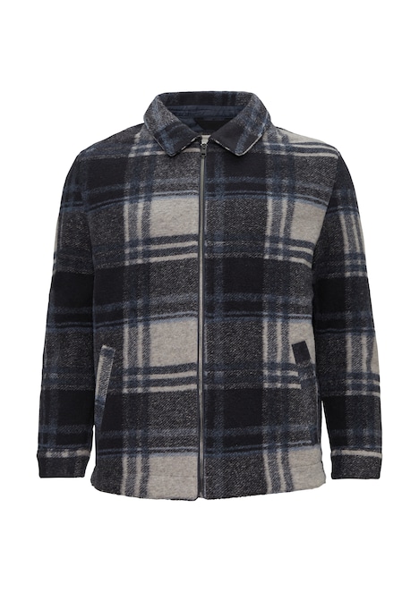 Karierte Hemdjacke aus Wollmix