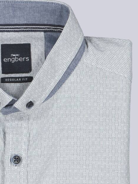 engbers Herren Langarm-Hemd strukturiert , Hellblau