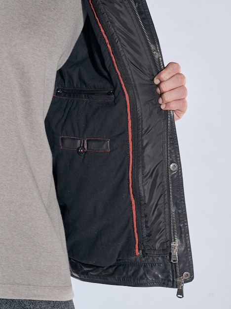 engbers Herren Lederjacke mit herautrennbarem Inlet , Schwarz