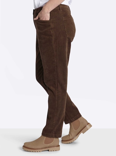 Cord-Hose Cordhose mit schmalem Bein normal Elastische Einsätze