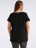 Shirt-Bluse Kurzarm Ohne Kragen
