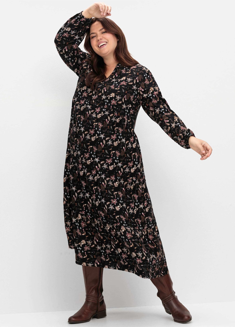 Druckkleid Langarm Print