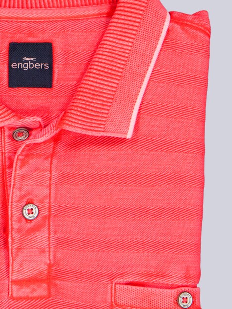Herren Polo-Shirt gestreift , Hellrot