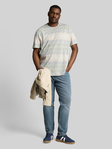 T-Shirt mit Inside-Out Streifenmuster
