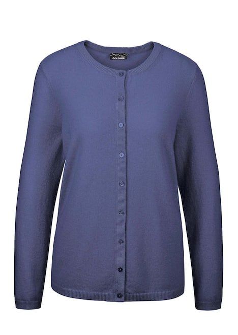 Kaschmirstrickjacke mit Rundhals