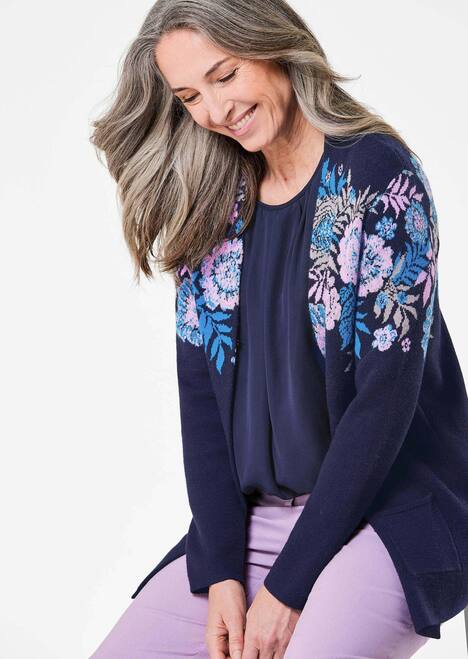 GOLDNER Tricot jasje Tricot jasje met gebloemd jacquardpatroon