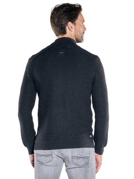 engbers Herren Strickjacke strukturiert , Anthrazit