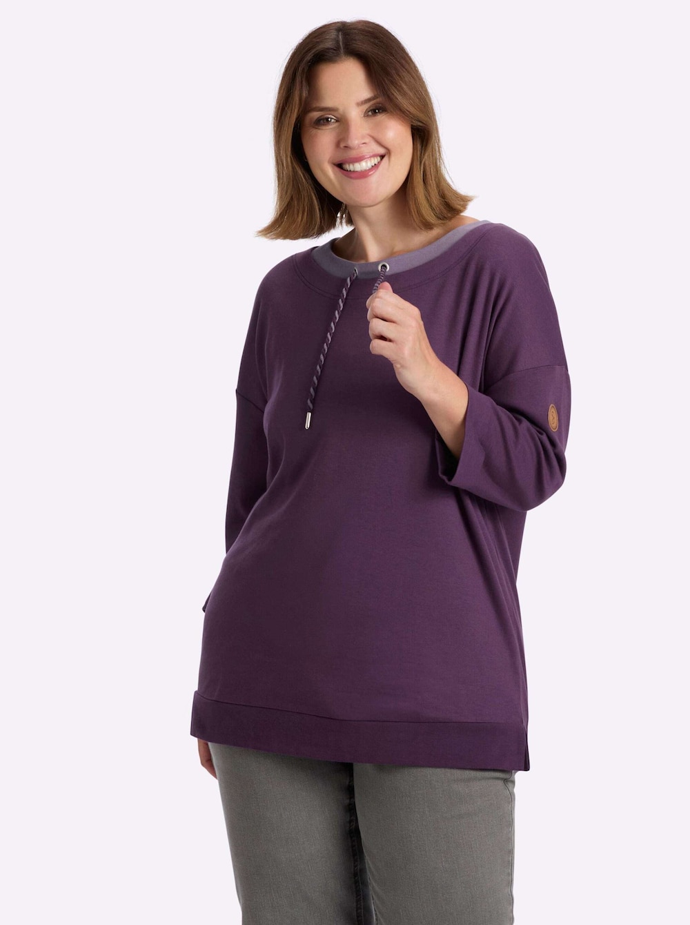 Sweatshirt Sweatshirt in Overzise-Form 3/4-Arm keine Angabe