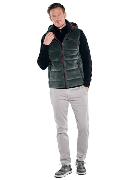 engbers Herren Cord-Weste mit Funktionsdetails , Dunkelgruen