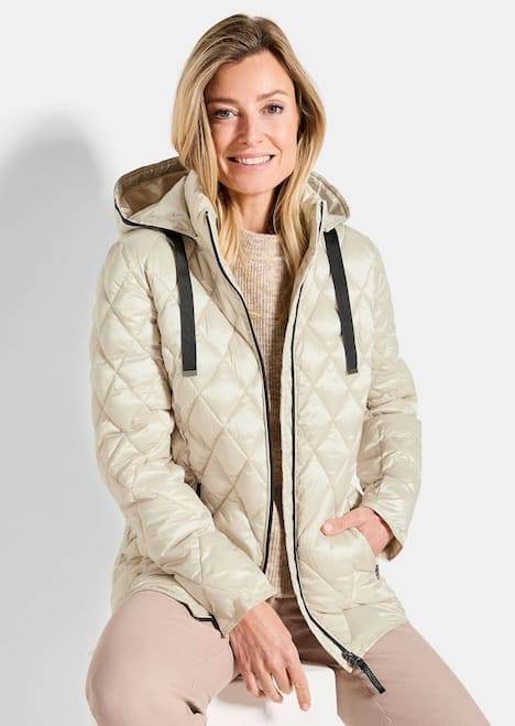 GOLDNER Jas Gewatteerd jack met een ruitmotief