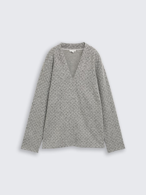 Tom Tailor Women PLUS Strick & Sweatshirts Plus Size - Sweatshirt mit V-Ausschnitt