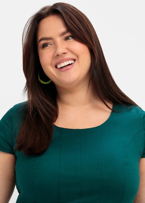 Cocktailkleid Kurzarm Uni