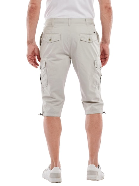 Herren Capri-Hose regular , Kieselgrau