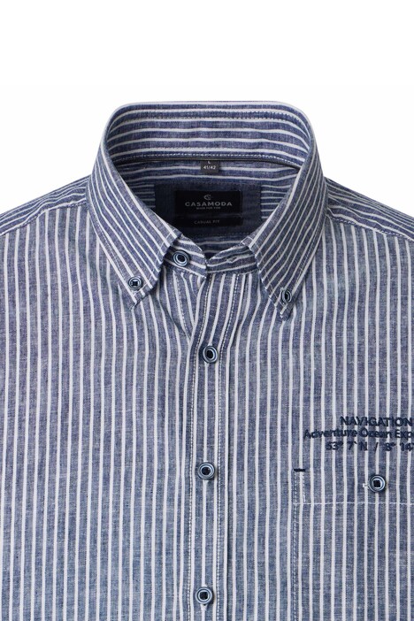 Leinenhemd kurzarm gestreift Casual Fit