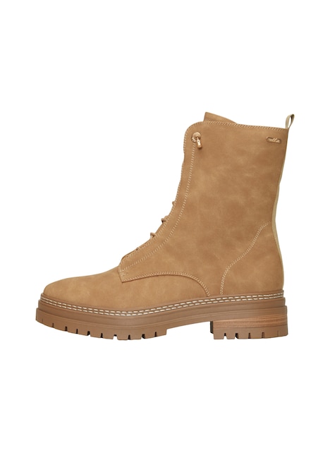 Stiefel in Leder-Optik mit Profilsohle