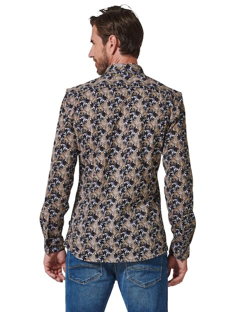 engbers Herren Langarm-Hemd gemustert , Braun