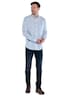 Herren Langarm-Hemd mit Leinenanteil , Hellblau