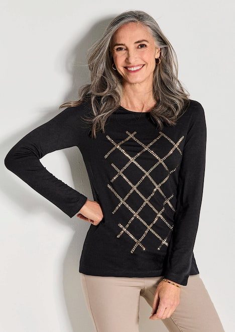 Langarmshirt aus Viskose mit Glanz