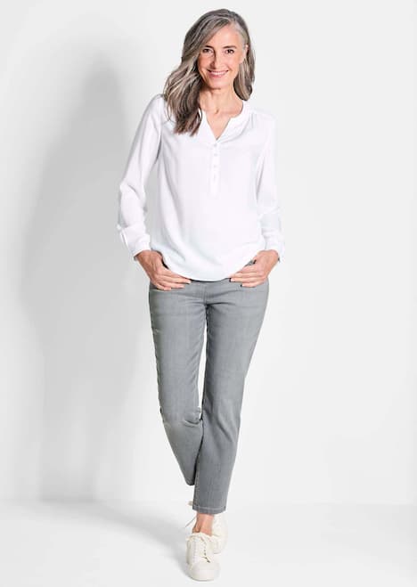 Elegante Viskosebluse mit V-Ausschnitt