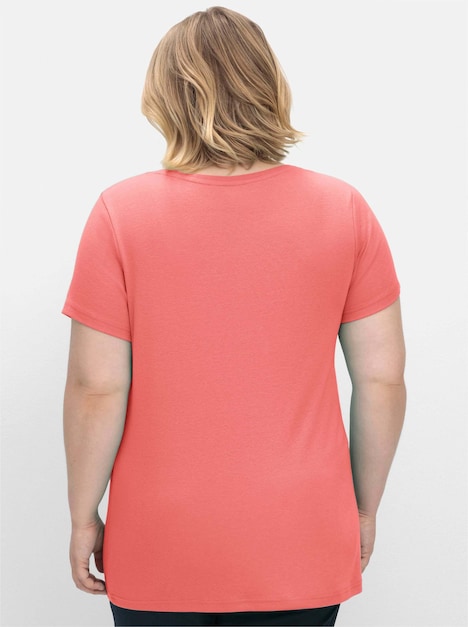 T-Shirt Kurzarm Uni Ohne Kragen