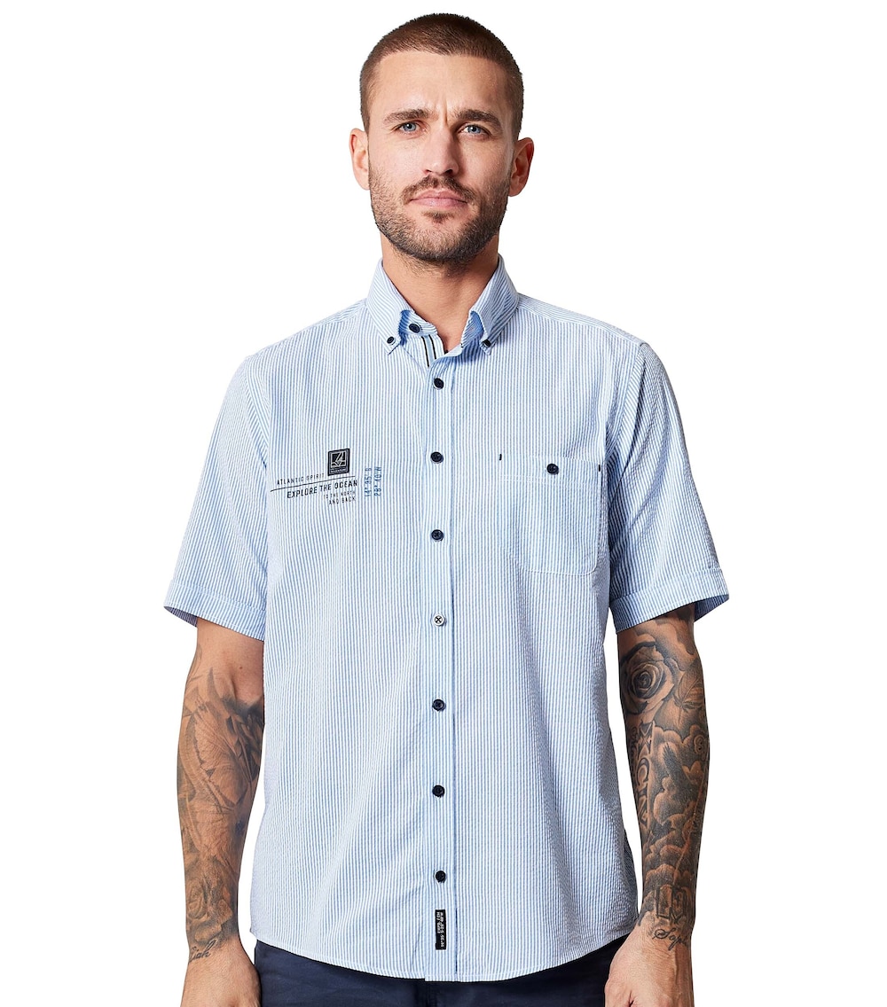 Freizeithemd Kurzarm gestreift Casual Fit