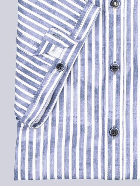 engbers Herren Kurzarm-Hemd gestreift , Saphirblau