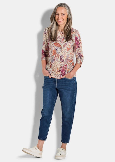Florales Jerseyshirt mit Paisley-Muster