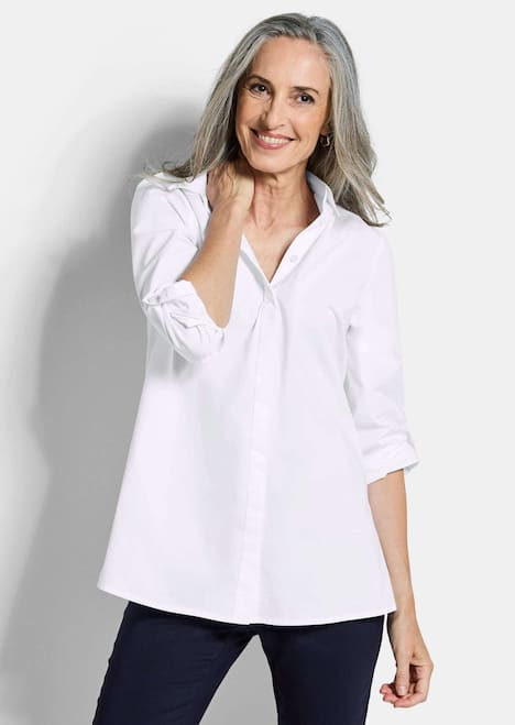 Baumwollbluse mit Hemdkragen