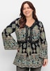 Longbluse Langarm Sonstiges Muster Ohne Kragen