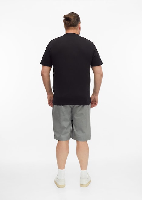 Baumwoll-T-Shirt mit Logo-Print und V-Neck