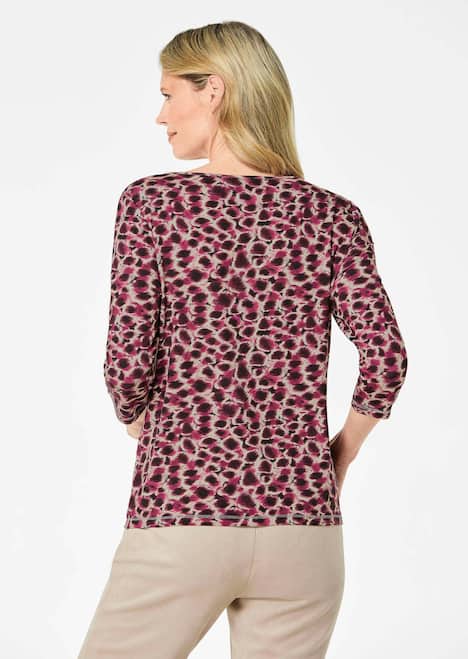 GOLDNER Shirt Elegant gedessineerd shirt in viscosejersey