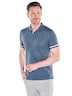 Herren Poloshirt mit Kontraststreifen , Mittelblau