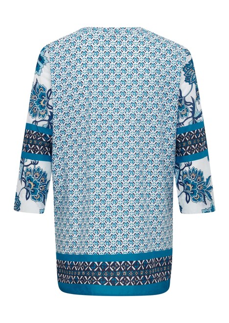 GOLDNER Bluse Baumwoll Druckbluse mit Bindeband