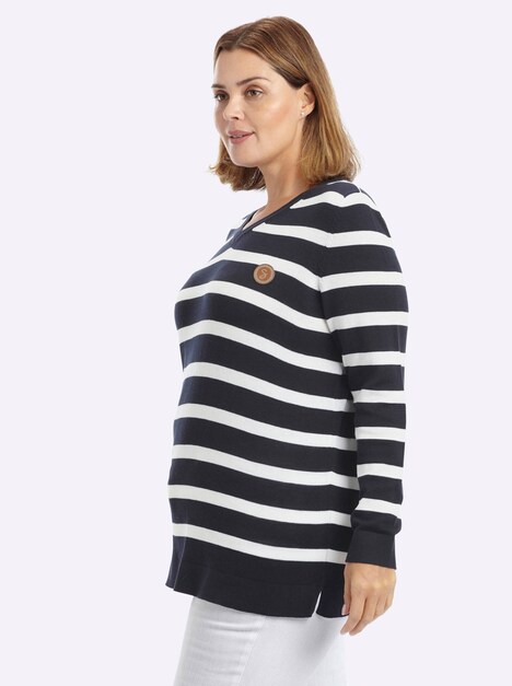 Strickpullover Langarm Jersey Ohne Kragen