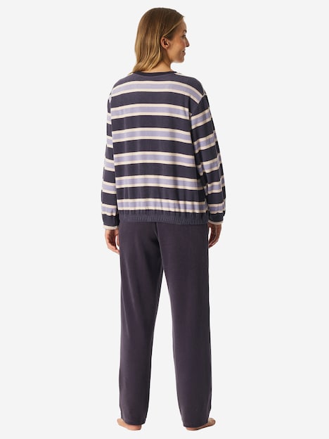 Schiesser Damen Pyjama Casual Essentials - indigo