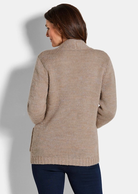 Langarm Melange-Cardigan, flauschig