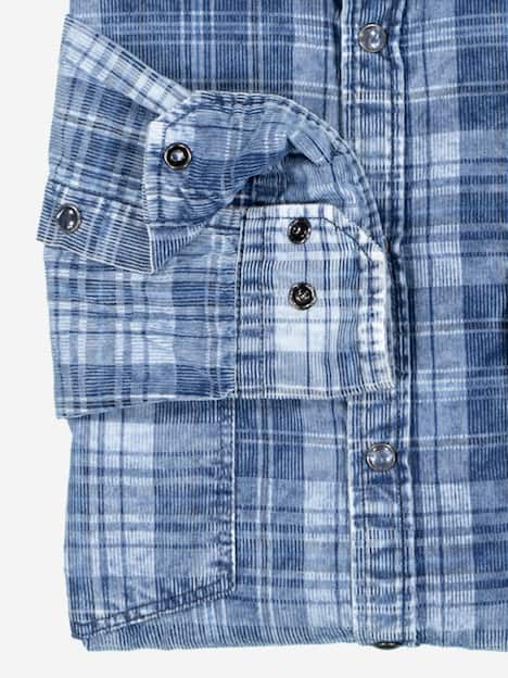 engbers Herren Langarm-Hemd kariert , Indigoblau