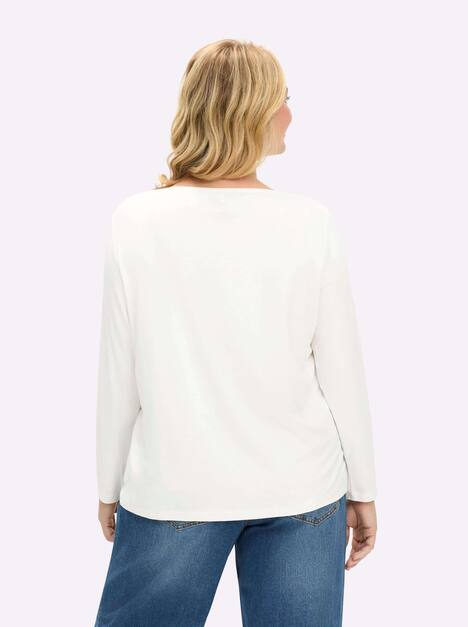 Shirt Langarm Uni Ohne Kragen