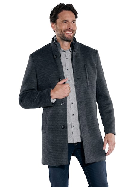 engbers Herren Mantel mit Inlet , Schwarz