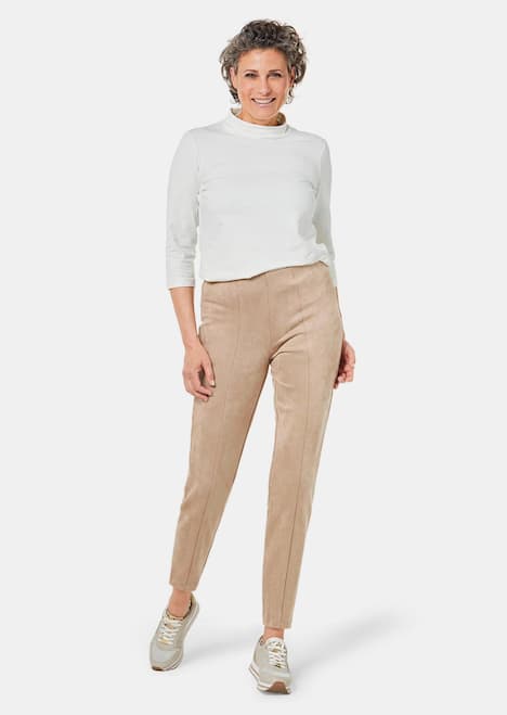 Moderne Leggings in trendigem Velourslederimitat