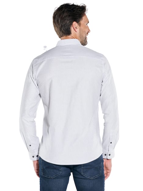 engbers Herren Langarm-Hemd gestreift , Naturweiss