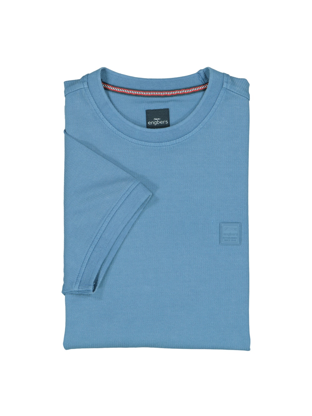 Herren Rundhals T-Shirt mit Badge an der Brust , Royalblau