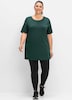 Longshirt Kurzarm Uni Rundhalskragen