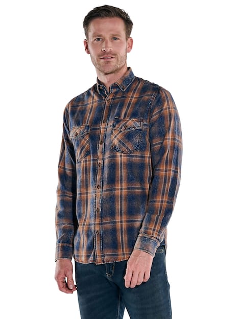 engbers Herren Karohemd , Dunkelorange