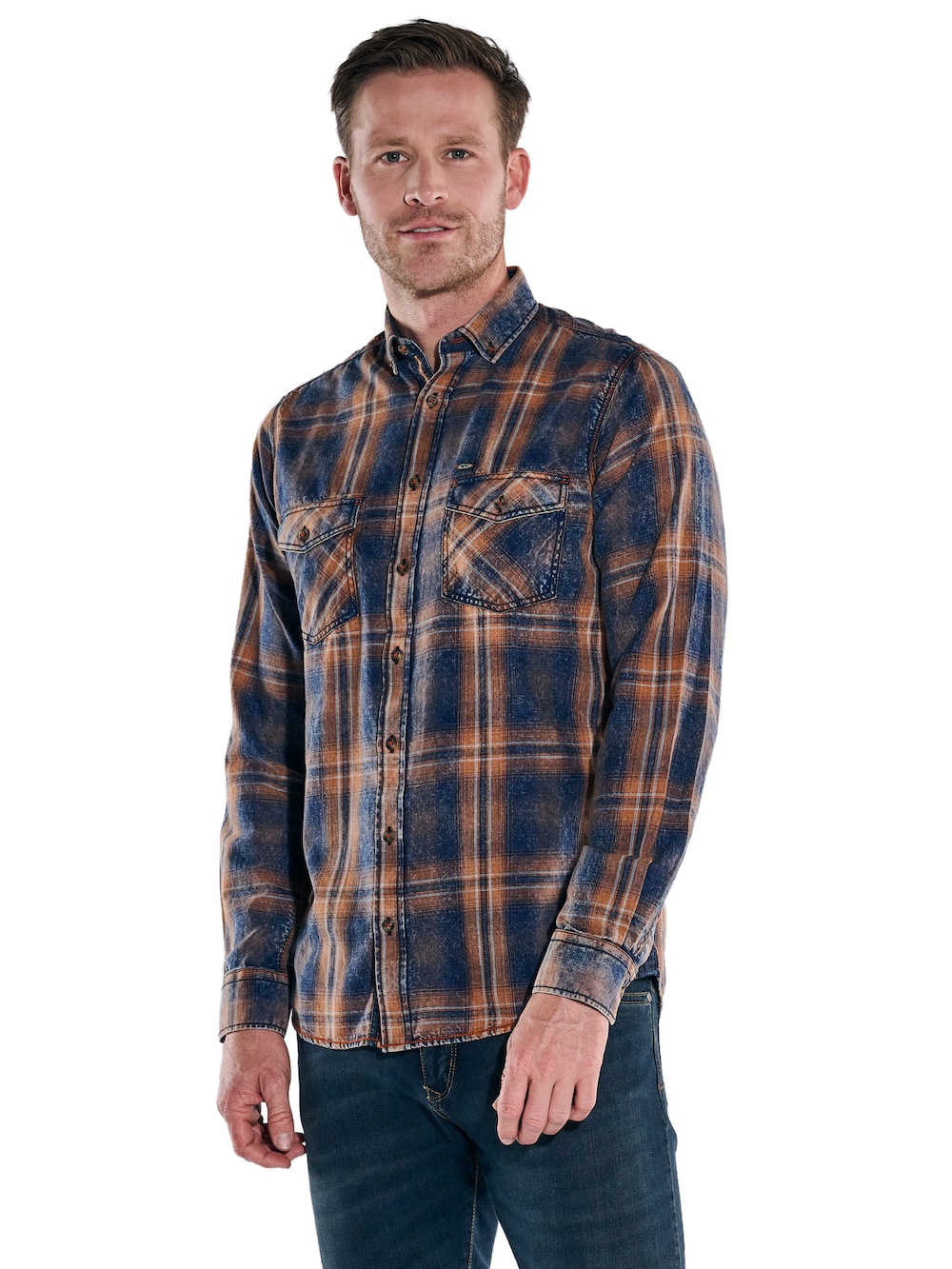 engbers Herren Karohemd , Dunkelorange