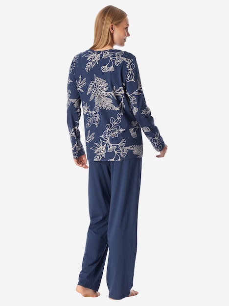 Schiesser Damen Schlafanzug Comfort Essentials admiral