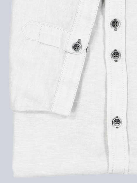 Herren Kurzarm-Hemd mit Leinenanteil , Silbergrau