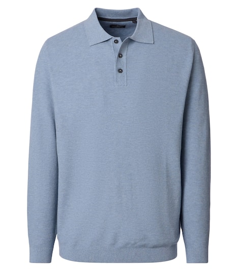 Polo-Shirt Langarm uni