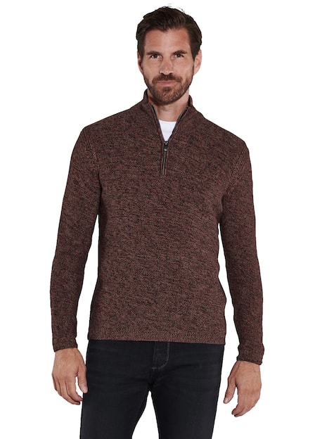 engbers Herren Pullover mit Stehkragen , Feuerrot